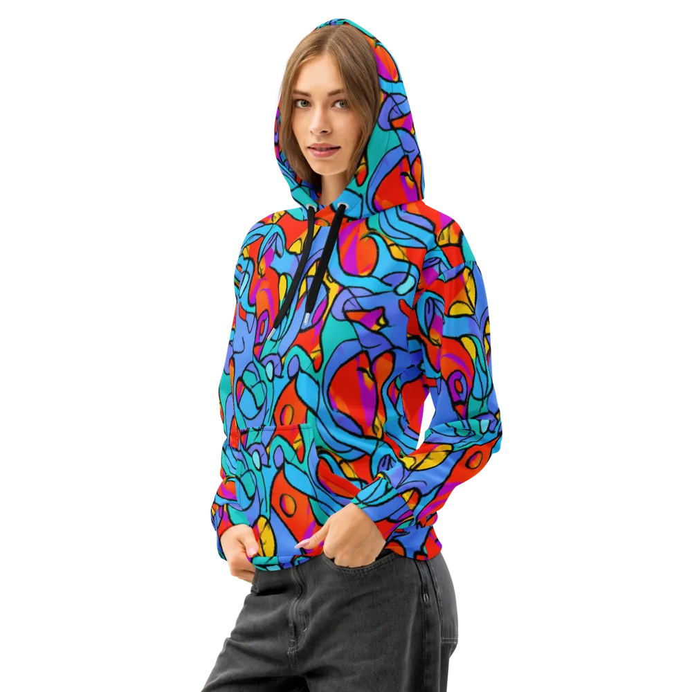 Prism Botanica on Cotton Hoodie — Left Front