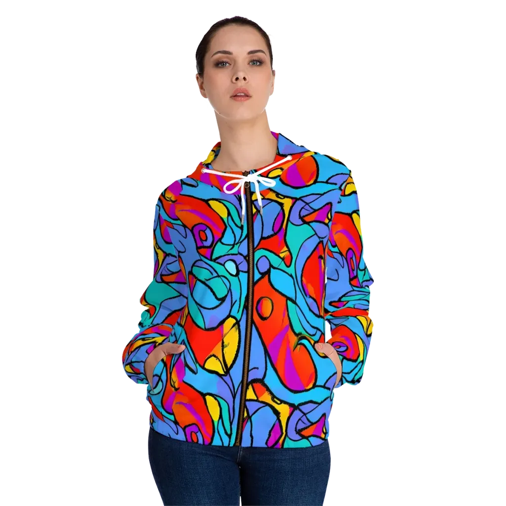 Prism Botanica on Women's Full-Zip Hoodie — Front On Person