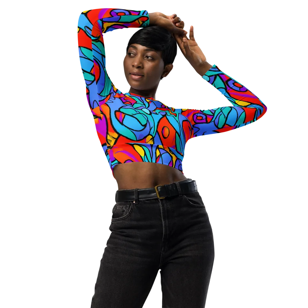 Prism Botanica on Long Sleeve Crop Top — Front