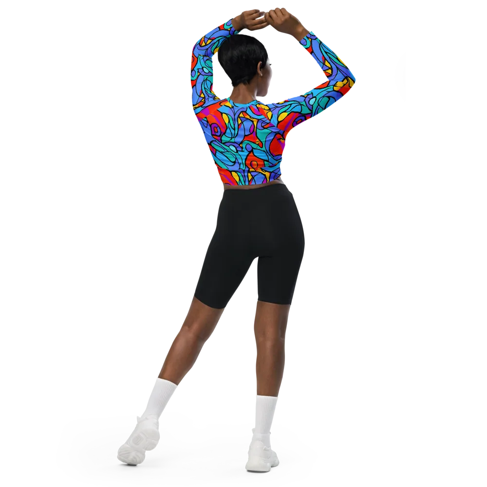 Prism Botanica on Long Sleeve Crop Top — Back