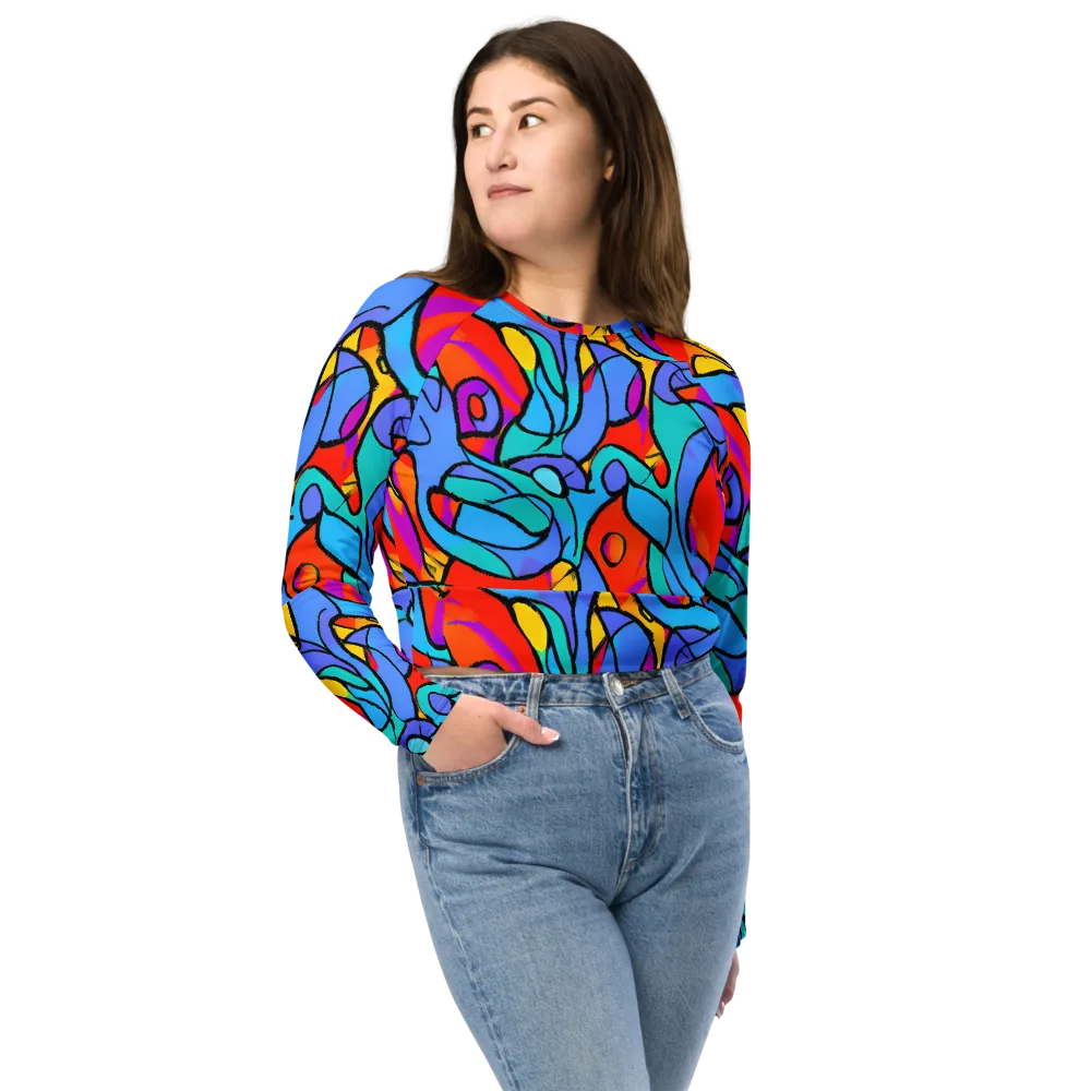 Prism Botanica on Long Sleeve Crop Top — Front