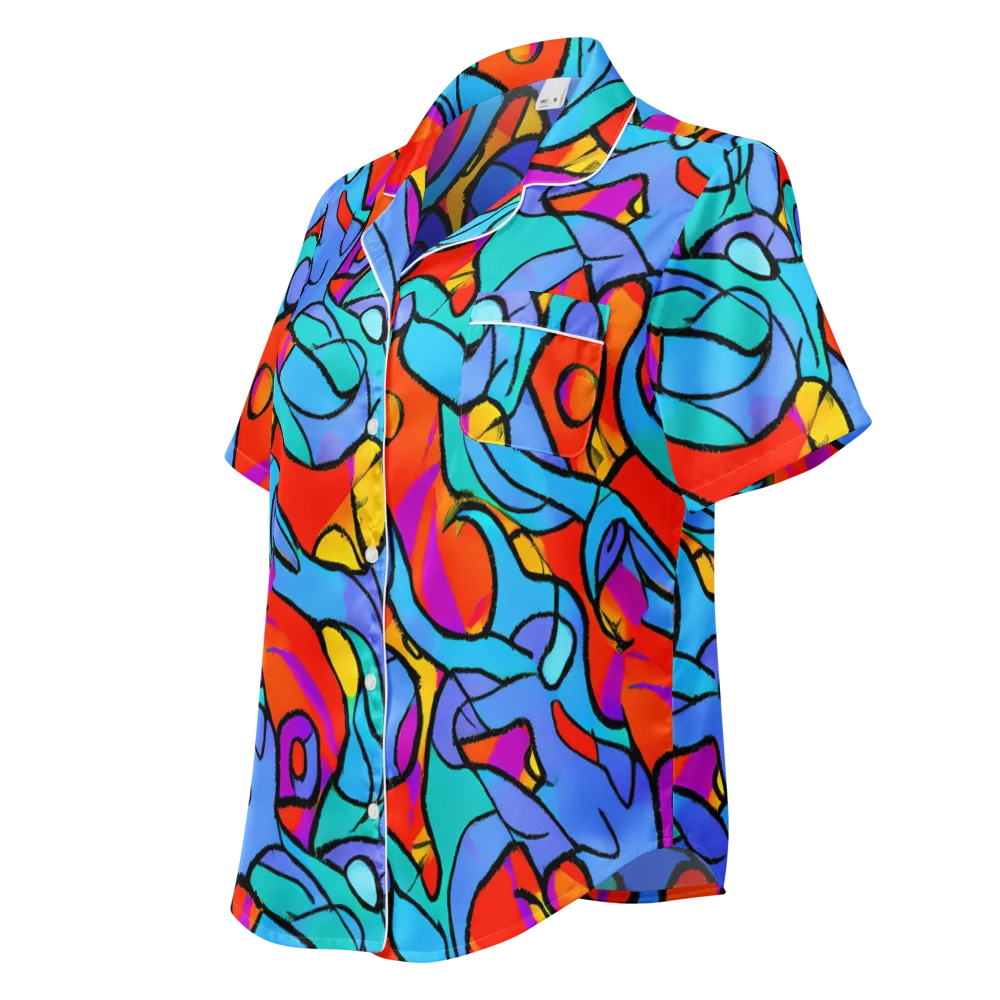 Prism Botanica on Women's Short Sleeve Pajama Top — Left Front