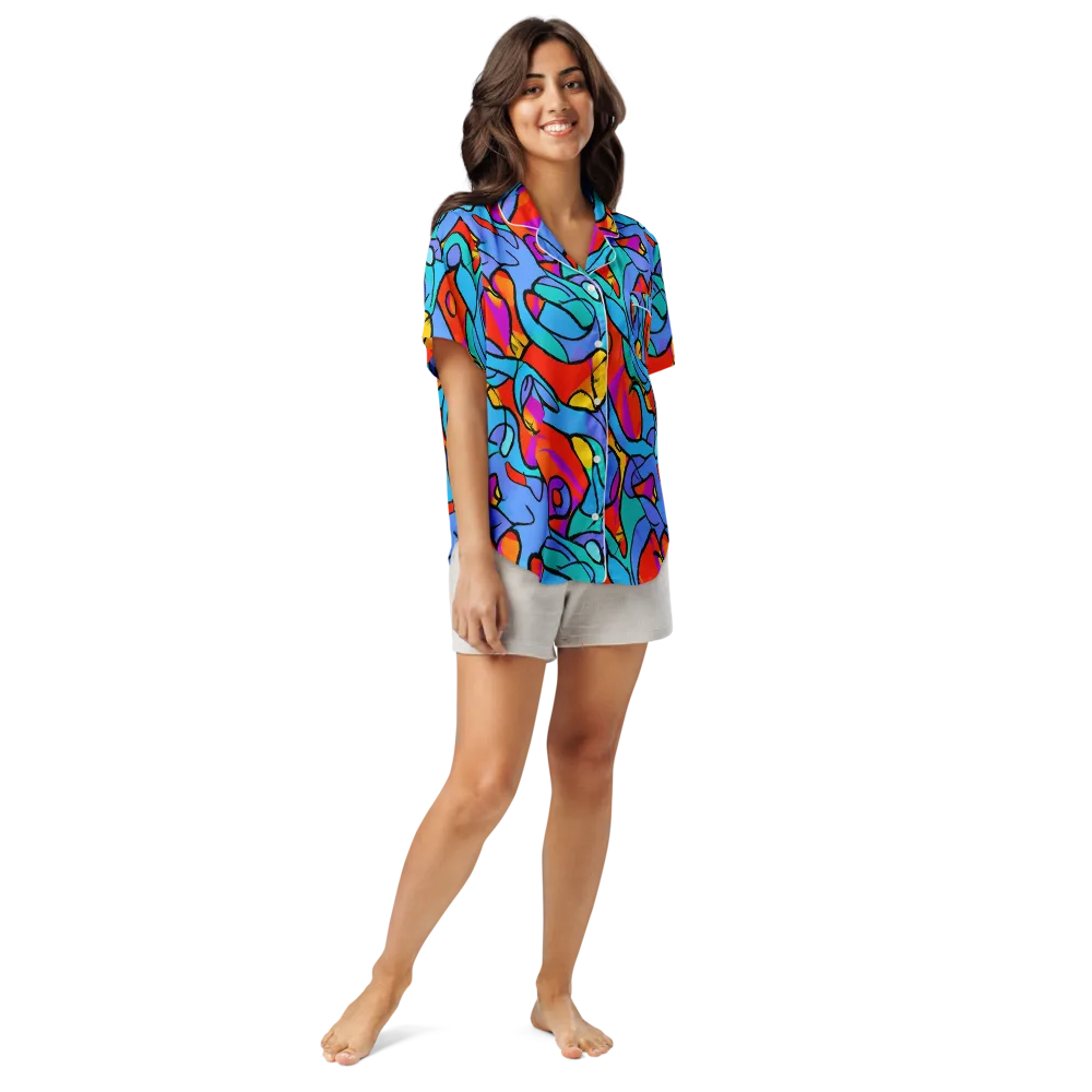 Prism Botanica on Women's Short Sleeve Pajama Top — Front