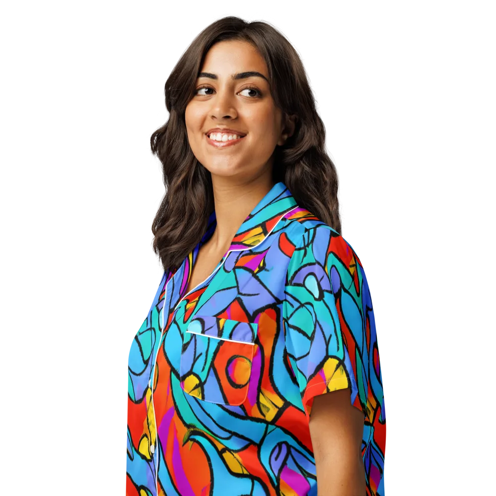 Prism Botanica on Women's Short Sleeve Pajama Top — Left Front