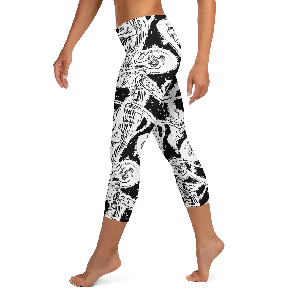 Ink Anatomy on Capri Leggings — Left