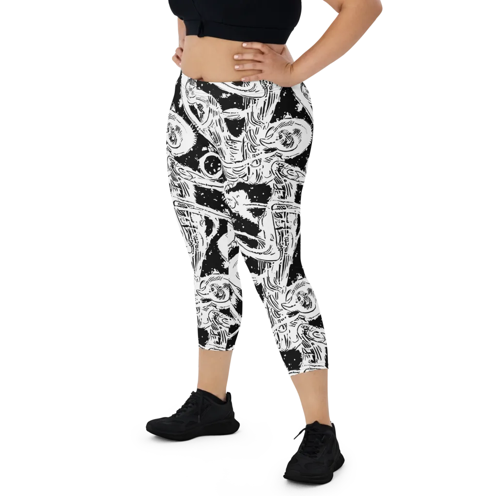 Ink Anatomy on Capri Leggings — Front