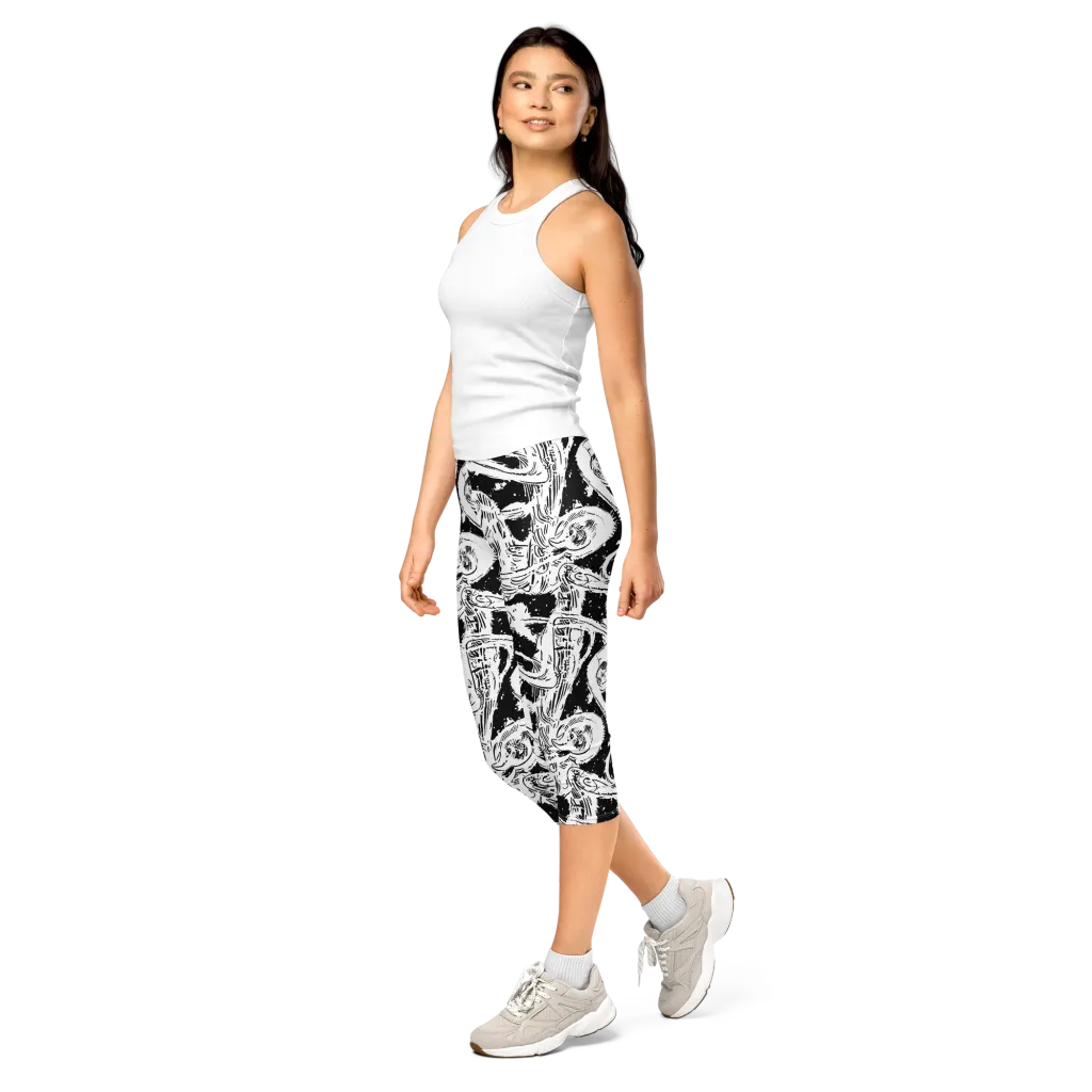 Ink Anatomy on Capri Leggings — Left Front
