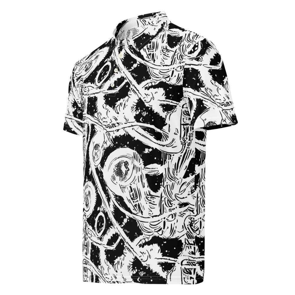 Ink Anatomy on Men's Slim Fit Polo Shirt — Left Front