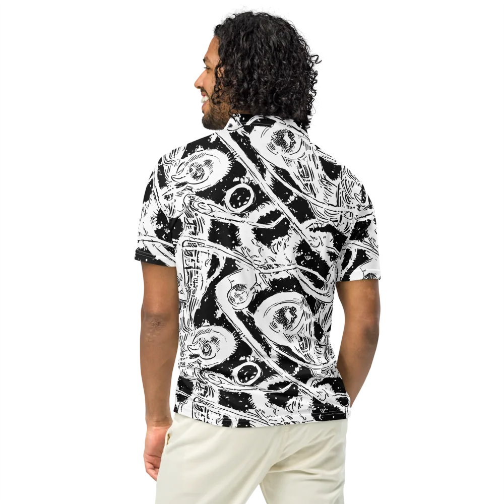 Ink Anatomy on Men's Slim Fit Polo Shirt — Back