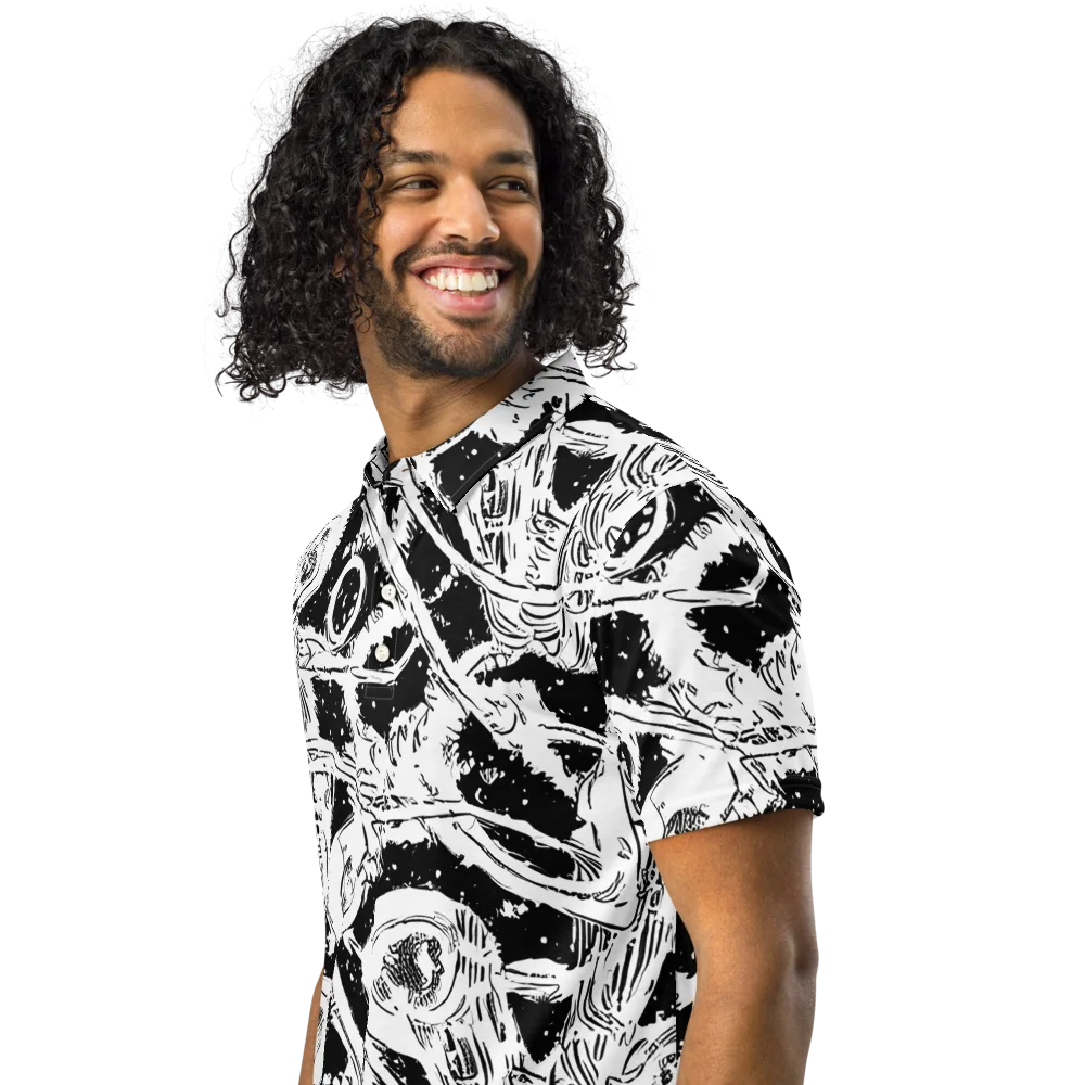 Ink Anatomy on Men's Slim Fit Polo Shirt — Left Front