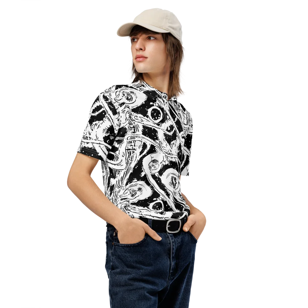 Ink Anatomy on Men's Slim Fit Polo Shirt — Right Front