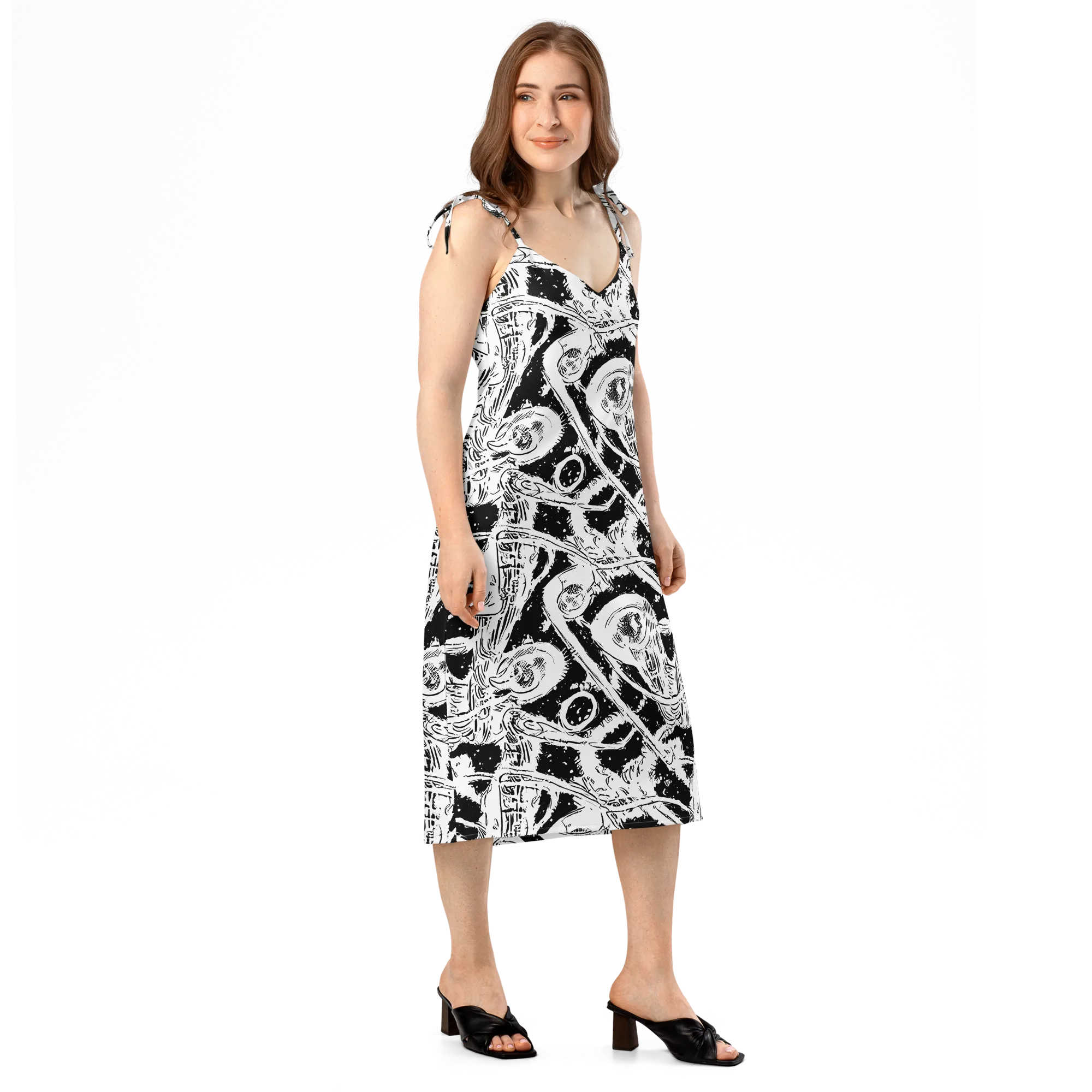 Ink Anatomy on Slip Dress — Right Front