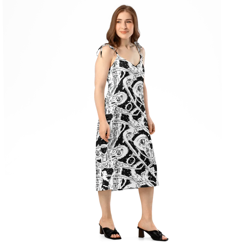 Ink Anatomy on Slip Dress — Right Front