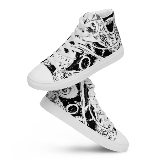 Ink Anatomy on a Men's High Top Canvas Shoes