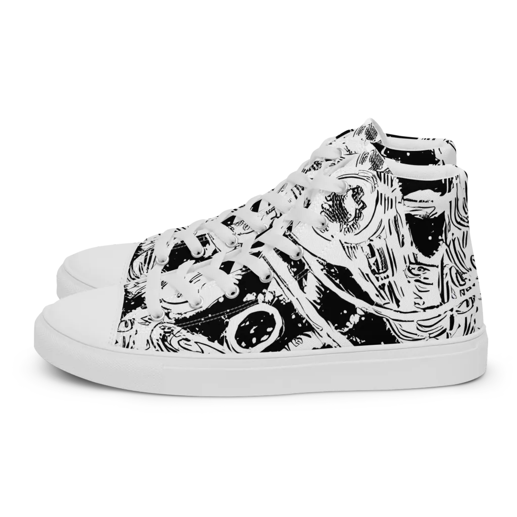 Ink Anatomy on Women's High Top Canvas Shoes — Left