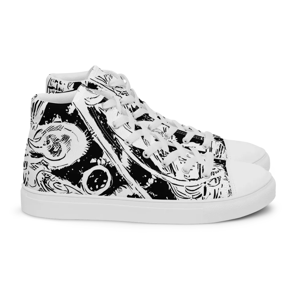 Ink Anatomy on Women's High Top Canvas Shoes — Right