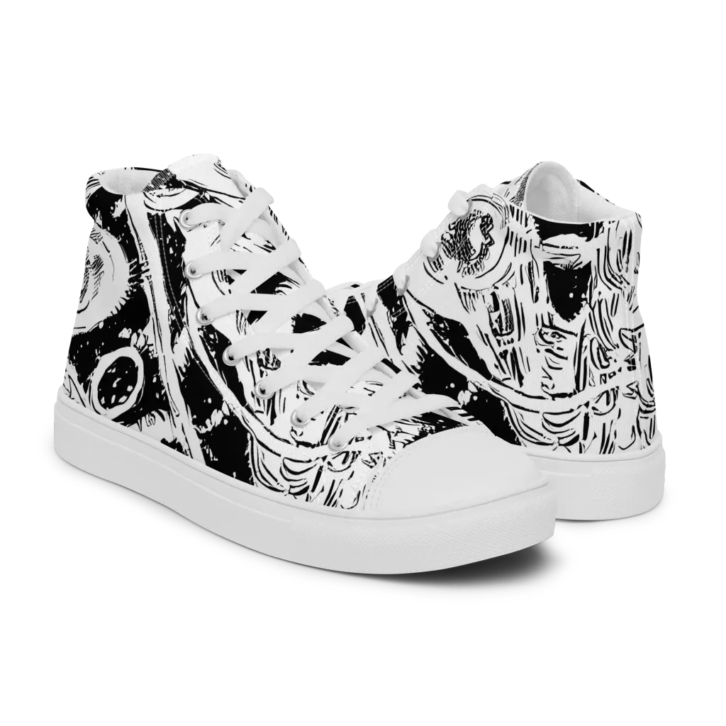 Ink Anatomy on Women's High Top Canvas Shoes — Right