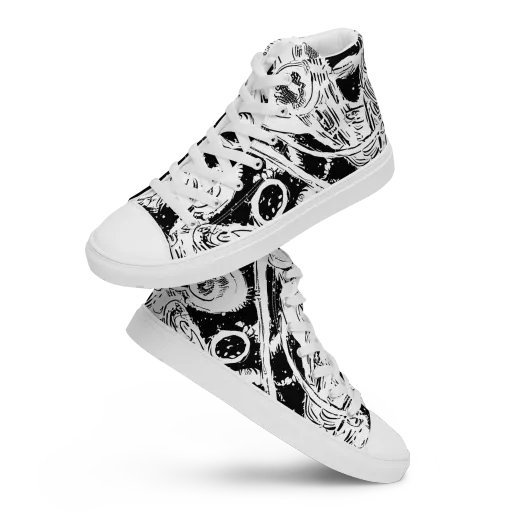 Ink Anatomy on a Women's High Top Canvas Shoes
