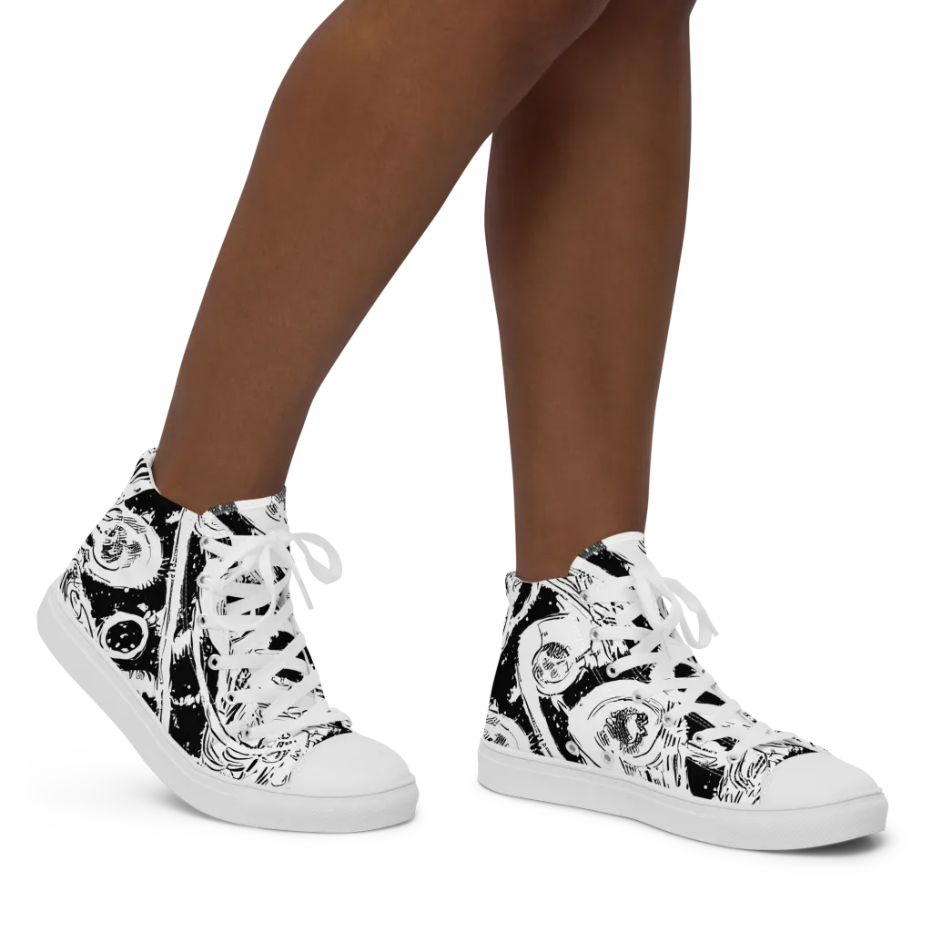 Ink Anatomy on Women's High Top Canvas Shoes — Right