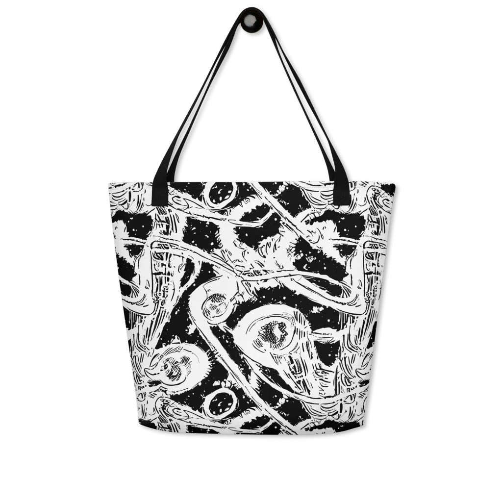 Ink Anatomy on Large Tote Bag W/ Pocket — Front
