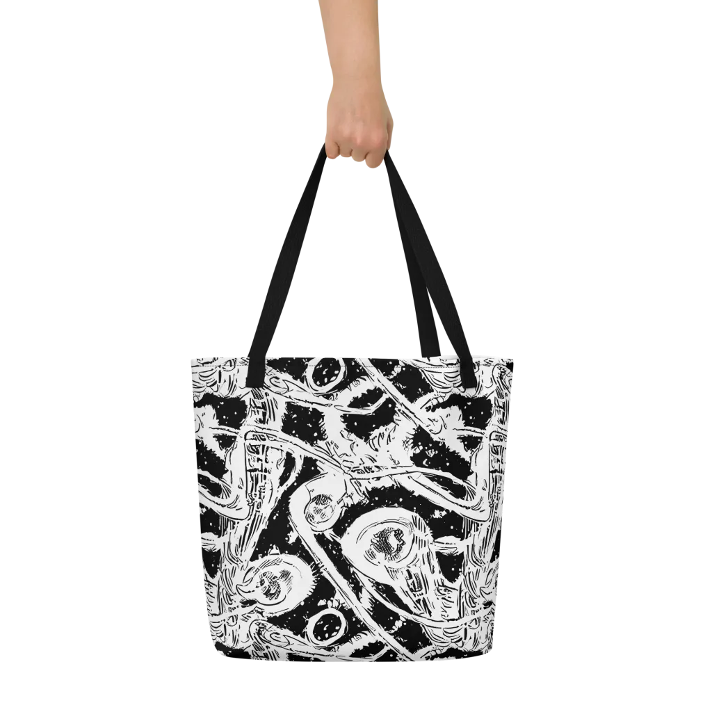 Ink Anatomy on Large Tote Bag W/ Pocket — Front