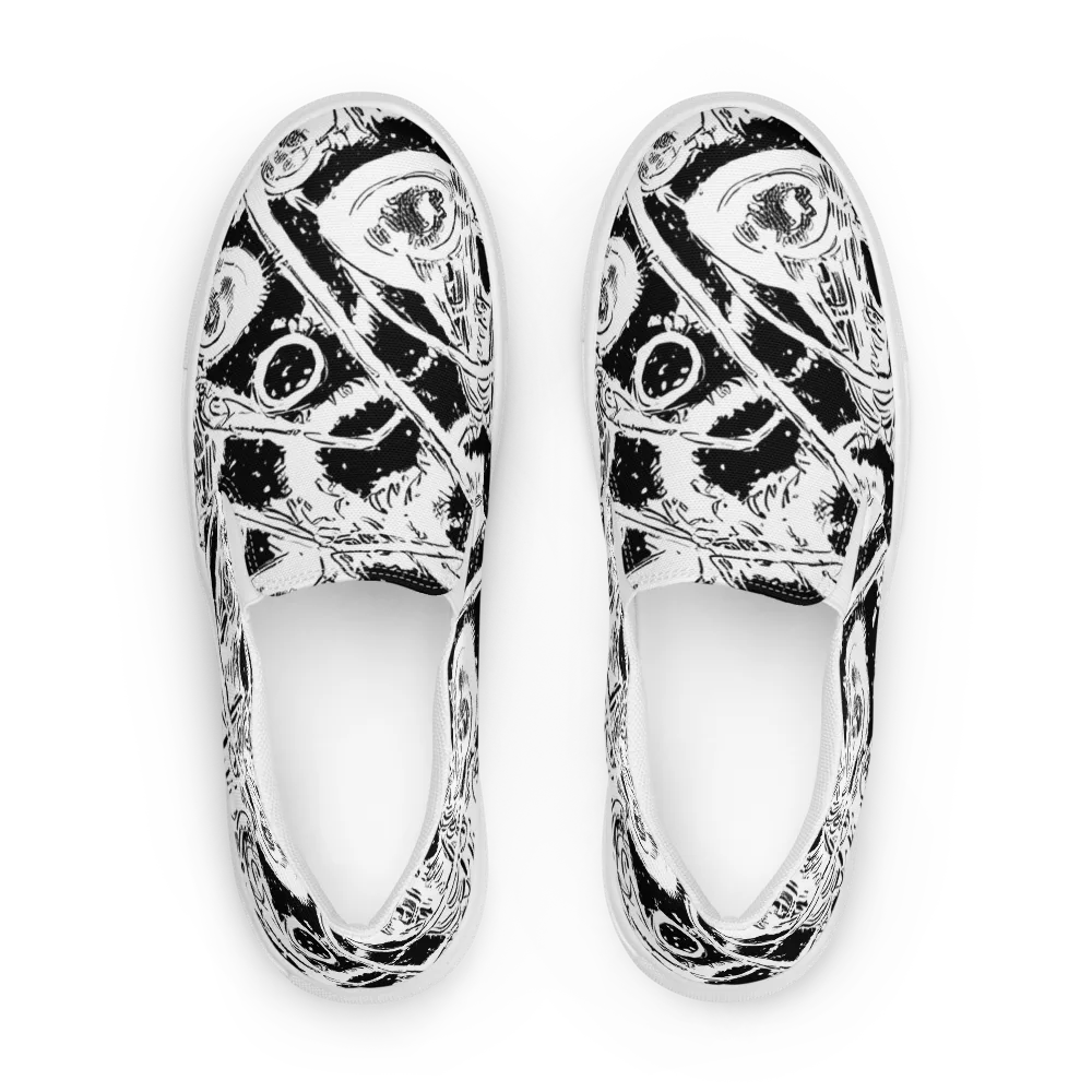 Ink Anatomy on Women's Slip-On Canvas Shoes — Front