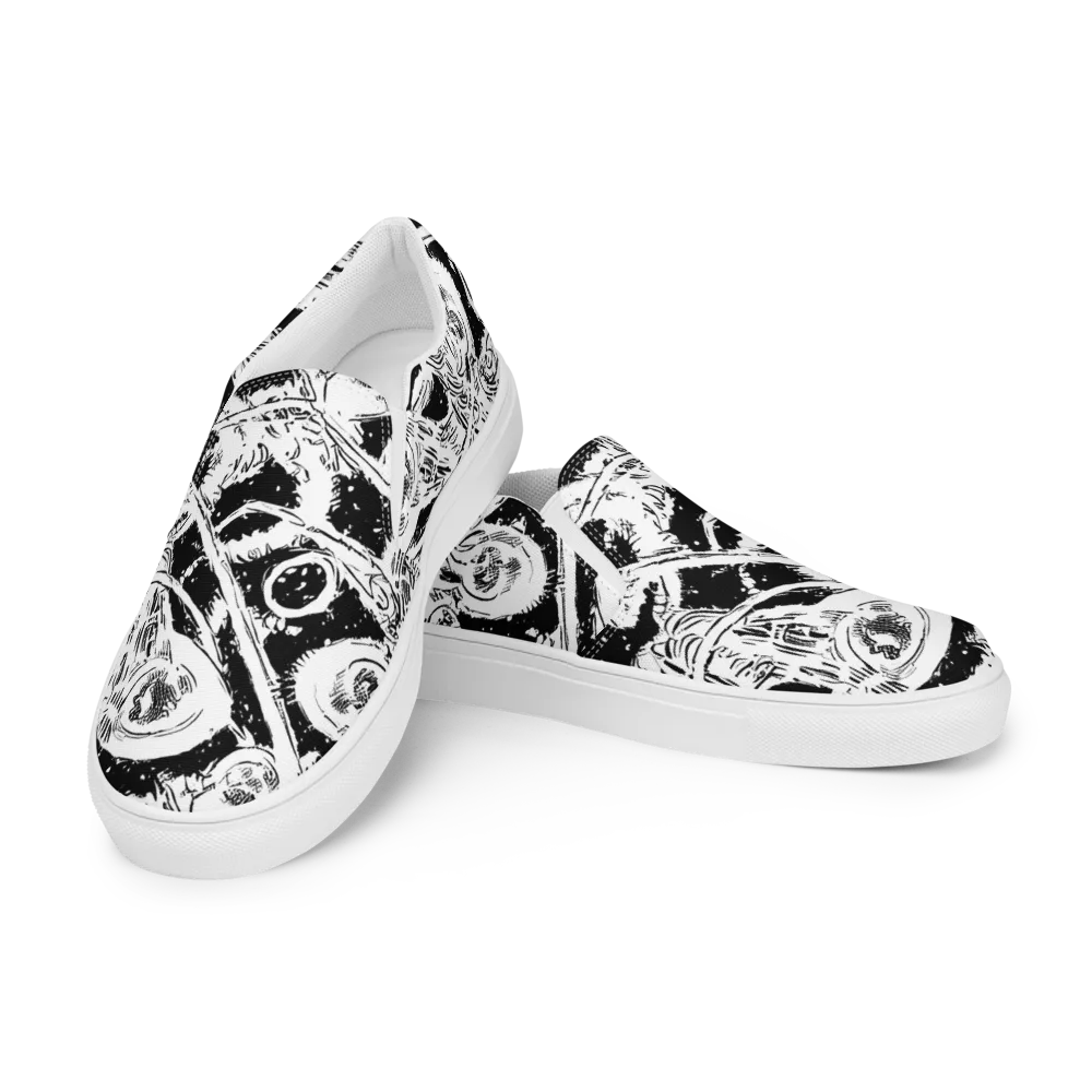 Ink Anatomy on Women's Slip-On Canvas Shoes — Left Front