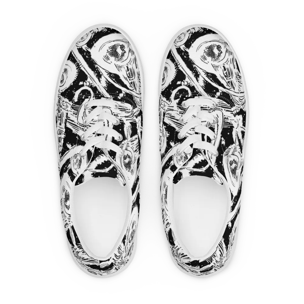 Ink Anatomy on Men's Lace-Up Canvas Shoes — Front