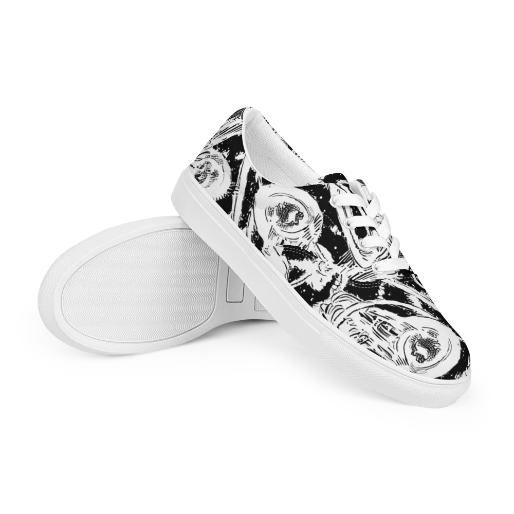 Ink Anatomy on Men's Lace-Up Canvas Shoes — Right Front