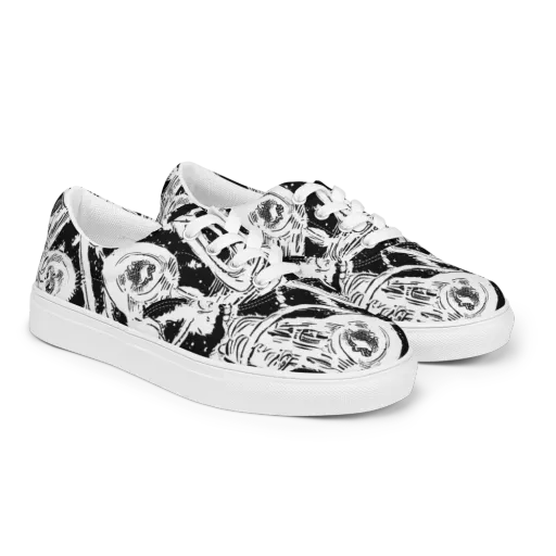 Ink Anatomy on a Men's Lace-Up Canvas Shoes