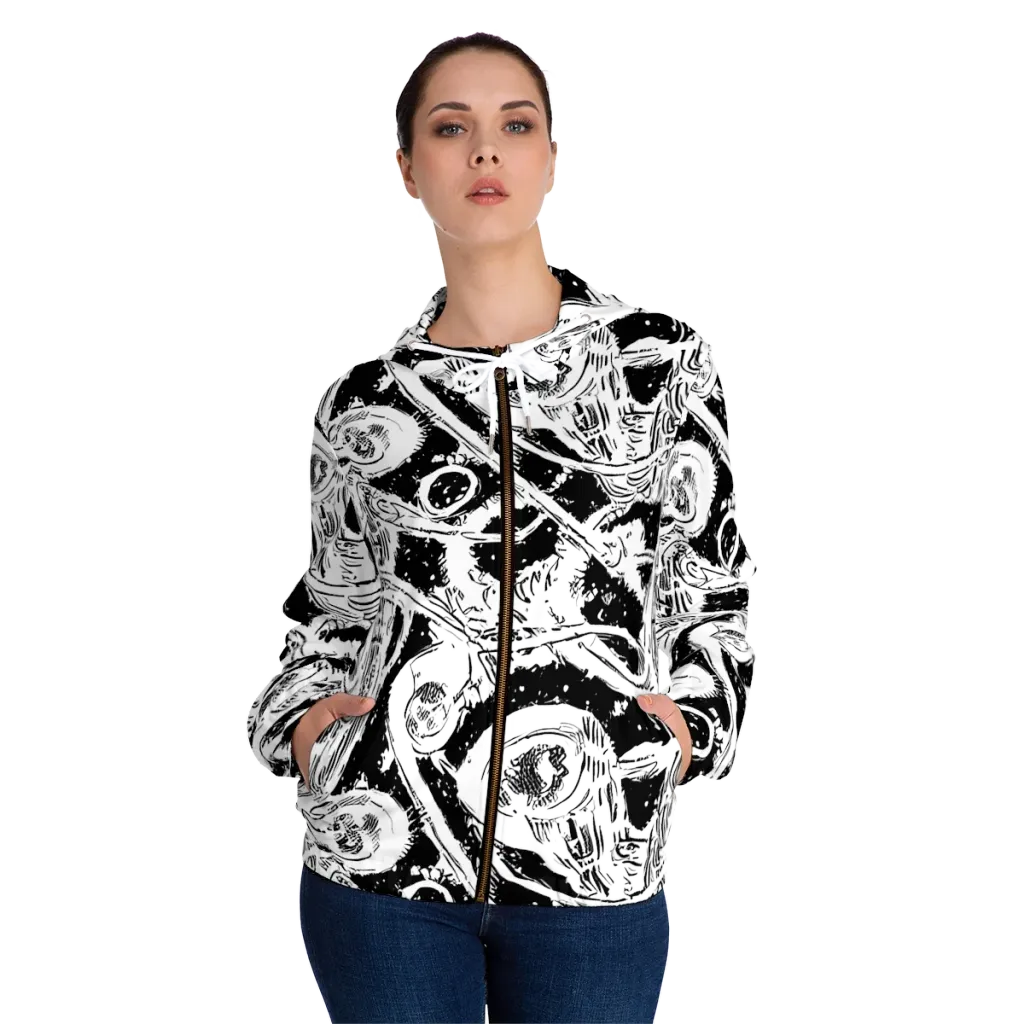 Ink Anatomy on Women's Full-Zip Hoodie — Front On Person