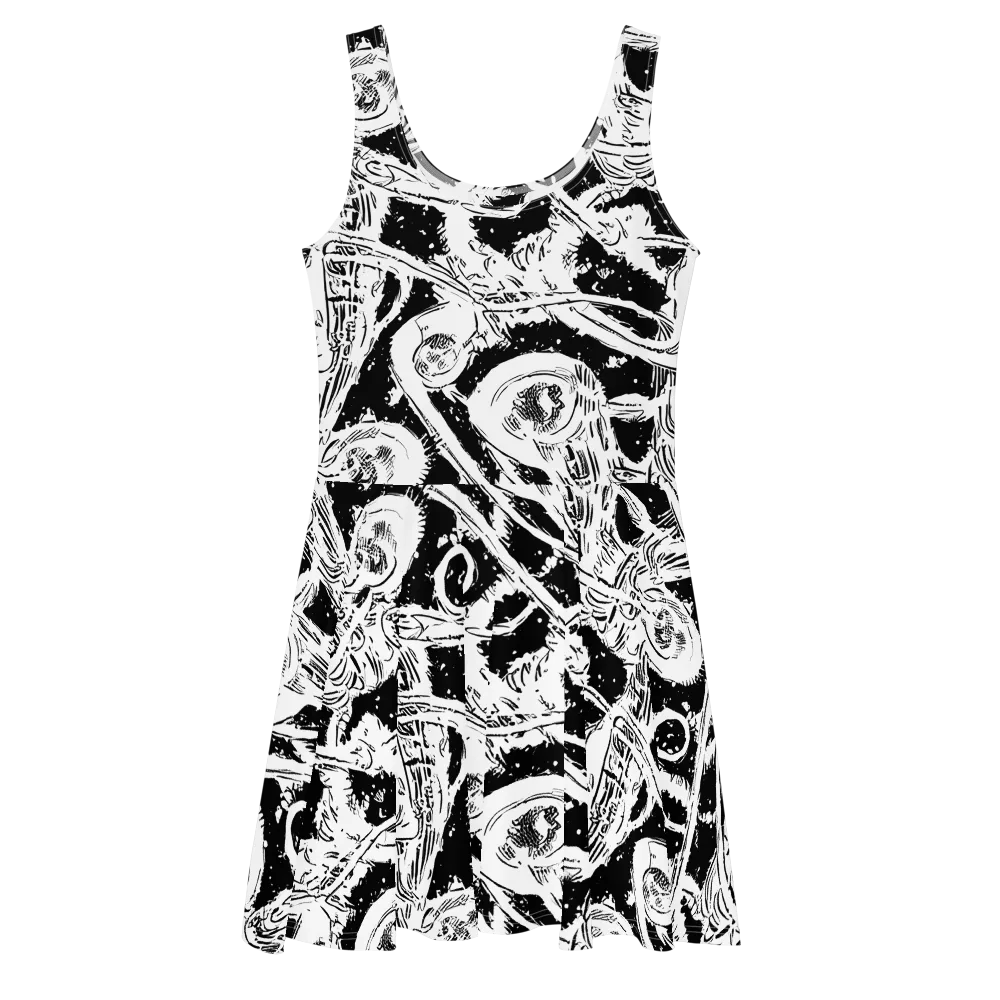 Ink Anatomy on Skater Dress — Front