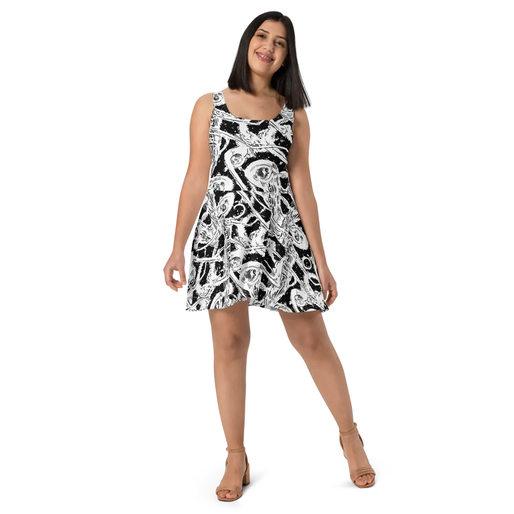Ink Anatomy on Skater Dress — Front
