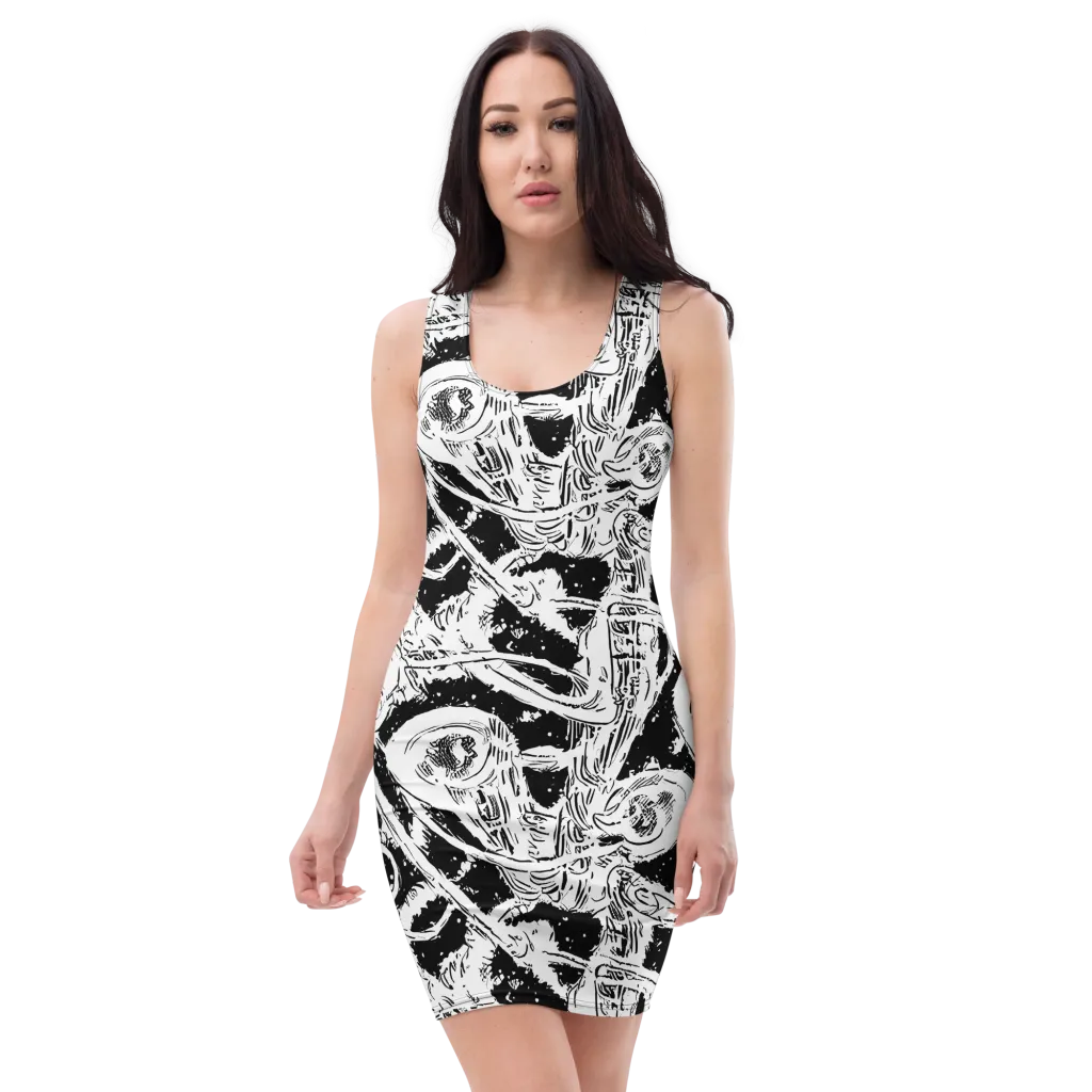 Ink Anatomy on Bodycon Dress — Front