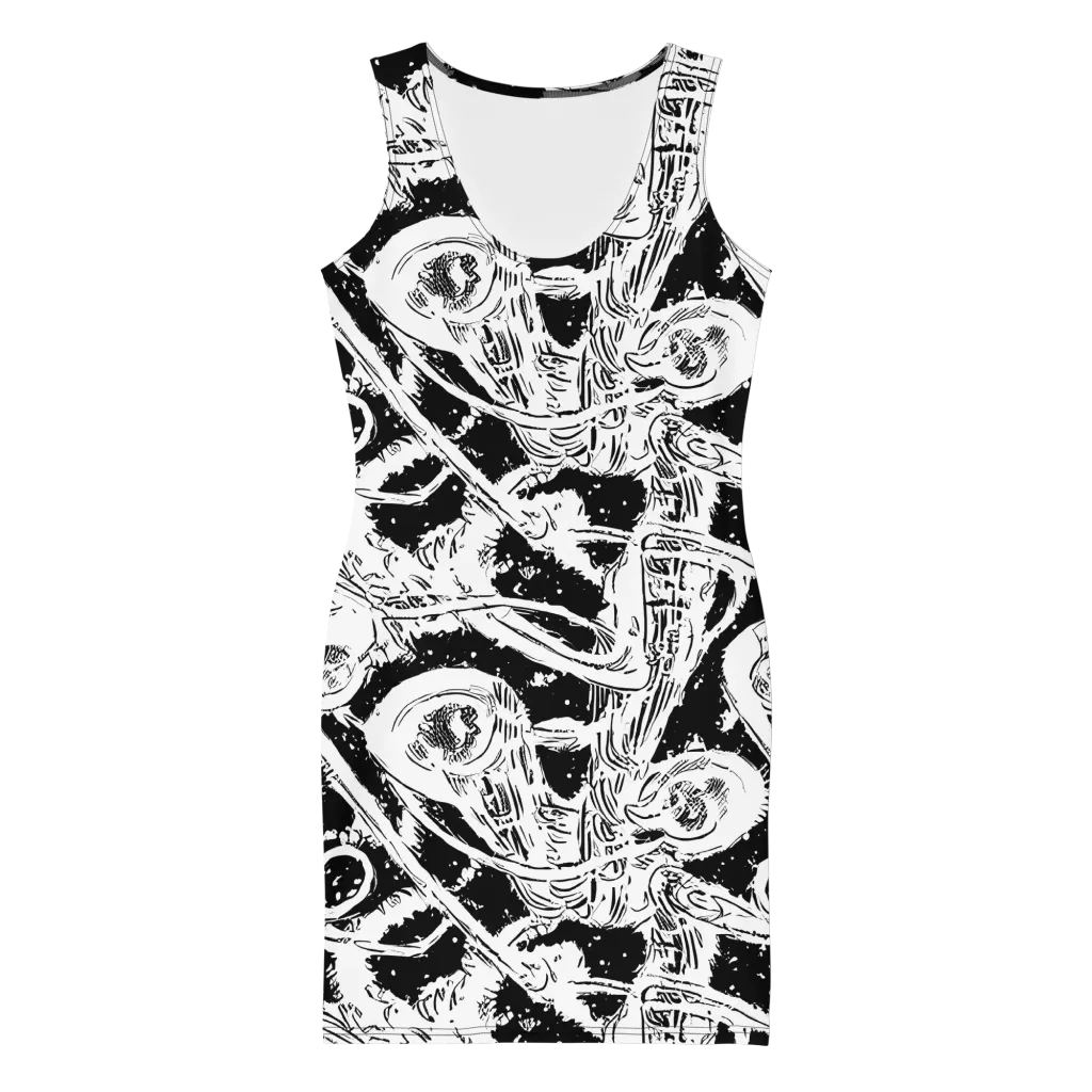 Ink Anatomy on Bodycon Dress — Front