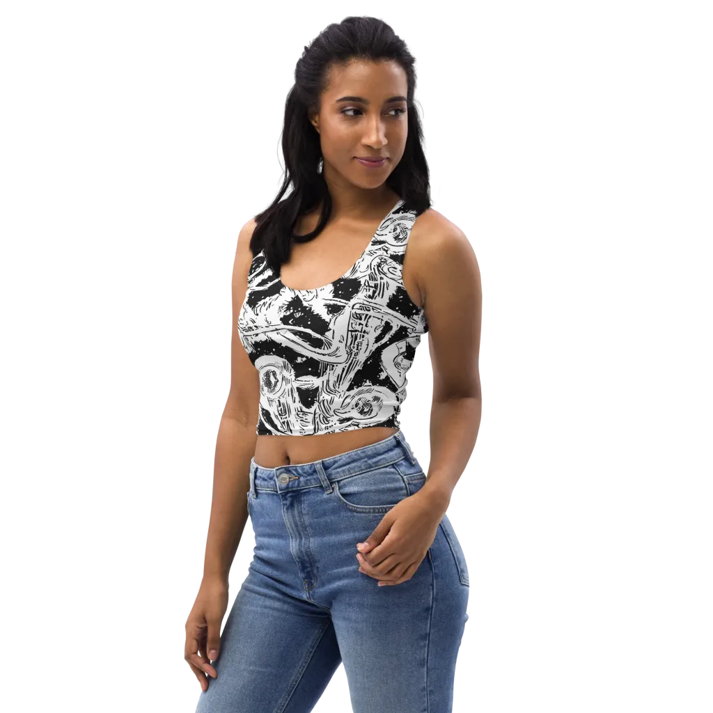 Ink Anatomy on Crop Top — Left Front