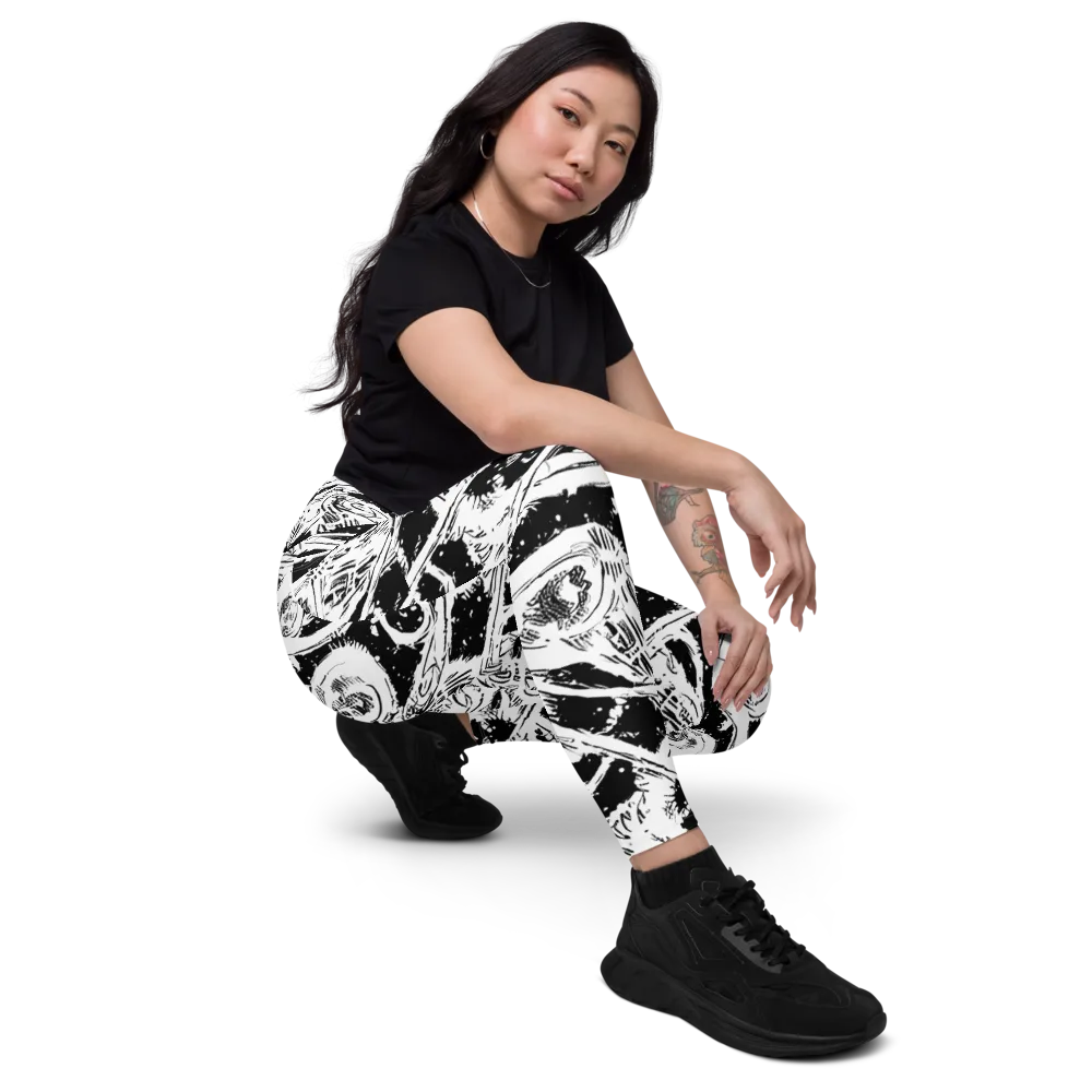 Ink Anatomy on Leggings with Pockets — Right Front