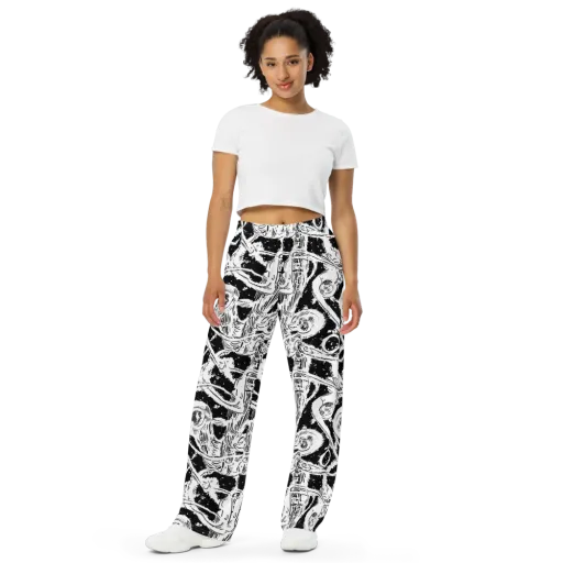 Ink Anatomy on a Wide-Leg Pants