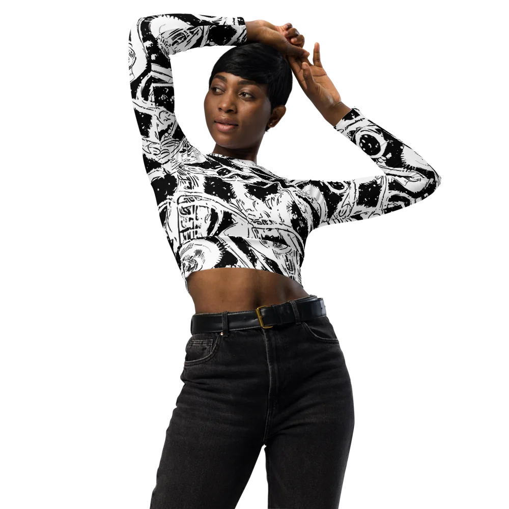 Ink Anatomy on Long Sleeve Crop Top — Front