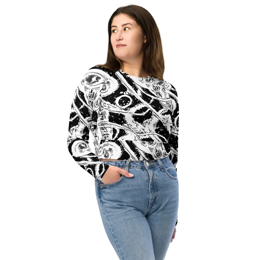 Ink Anatomy on Long Sleeve Crop Top — Front