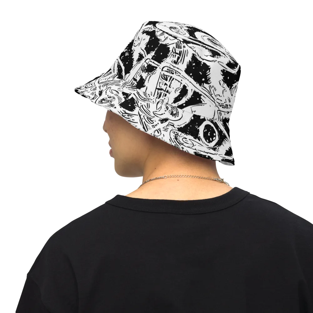 Ink Anatomy on Reversible Bucket Hat — Back Inside