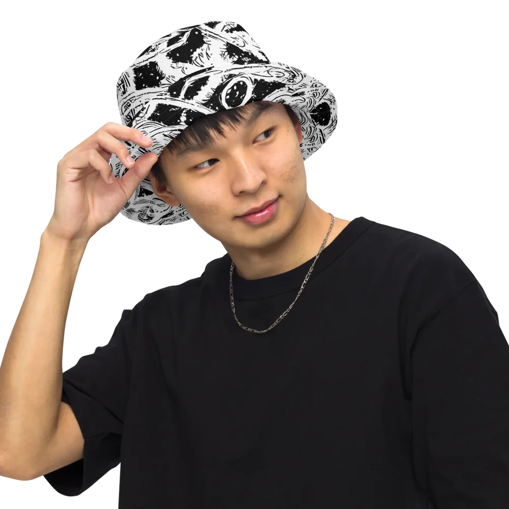 Ink Anatomy on Reversible Bucket Hat — Front Inside