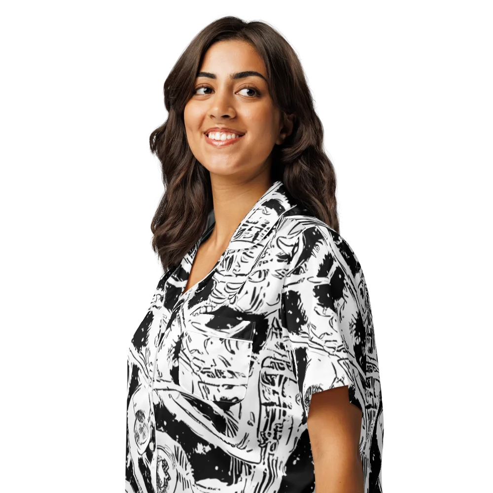 Ink Anatomy on Women's Short Sleeve Pajama Top — Left Front