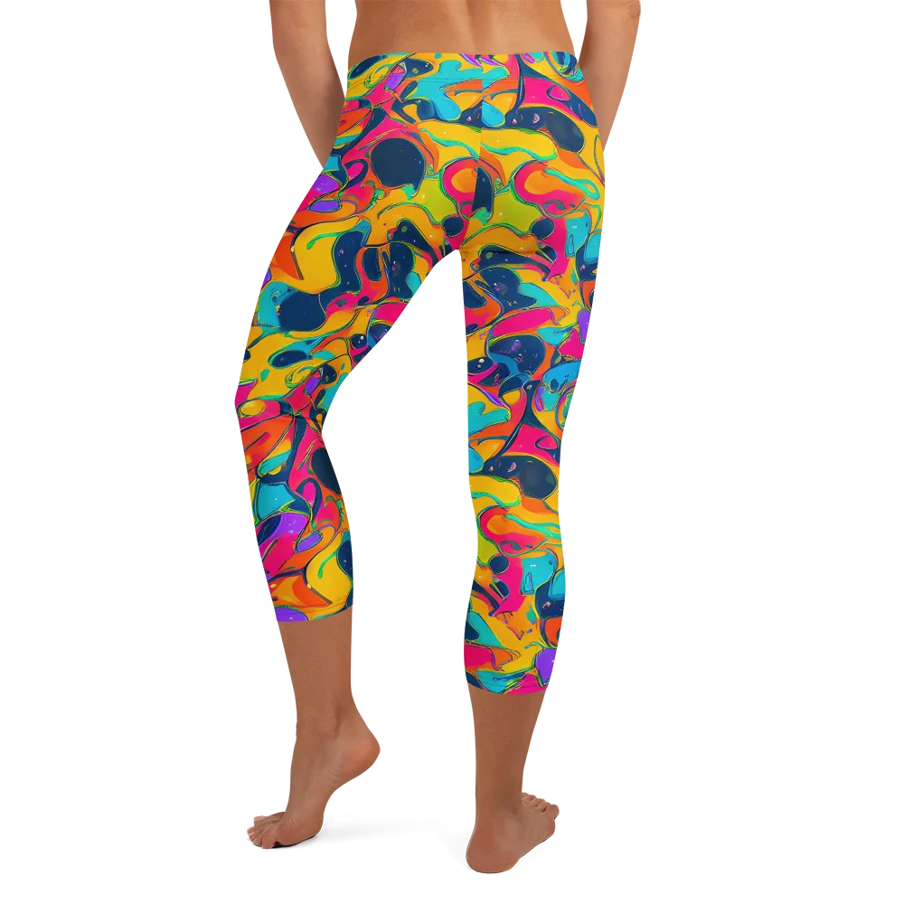 Magma Pop on Capri Leggings — Back