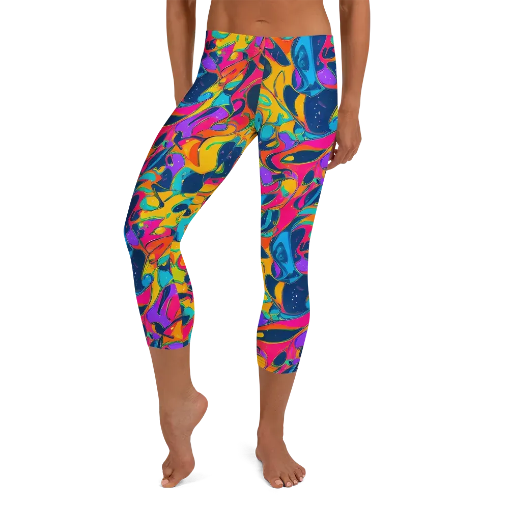 Magma Pop on Capri Leggings — Front