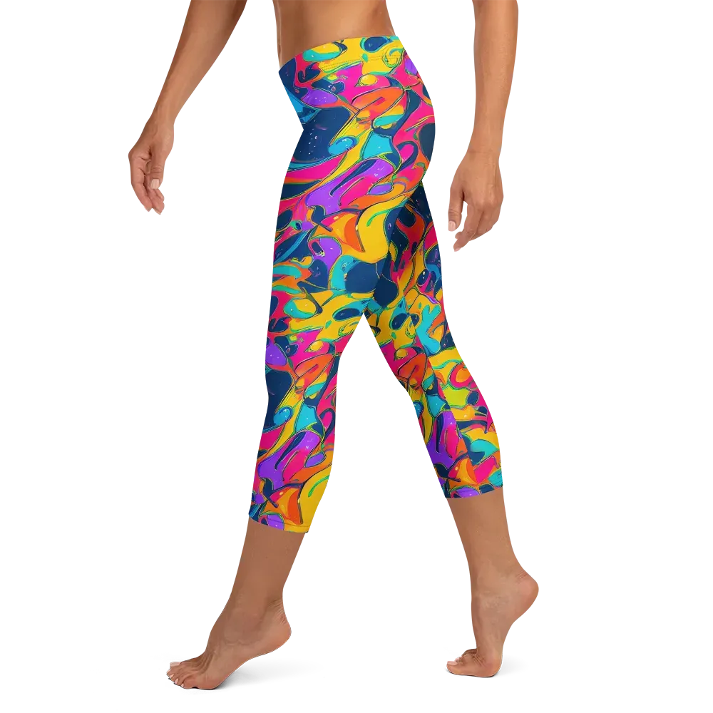 Magma Pop on Capri Leggings — Left