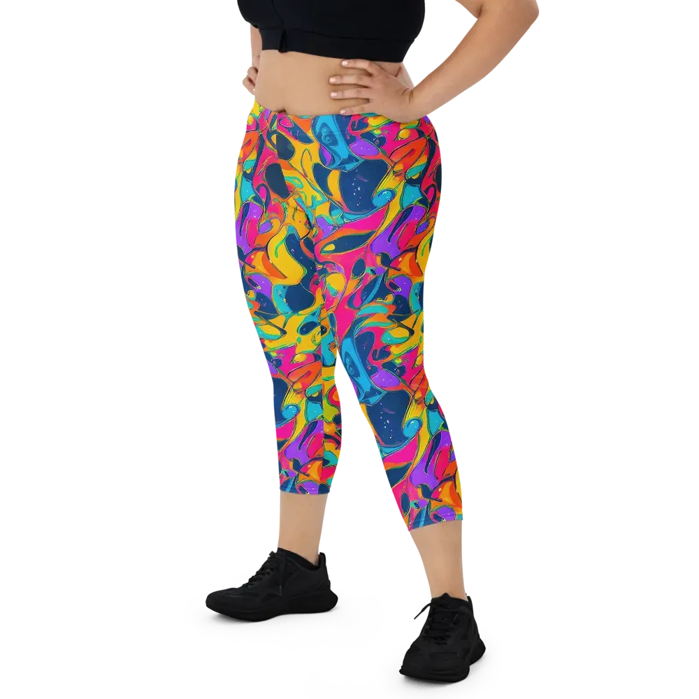 Magma Pop on Capri Leggings — Front
