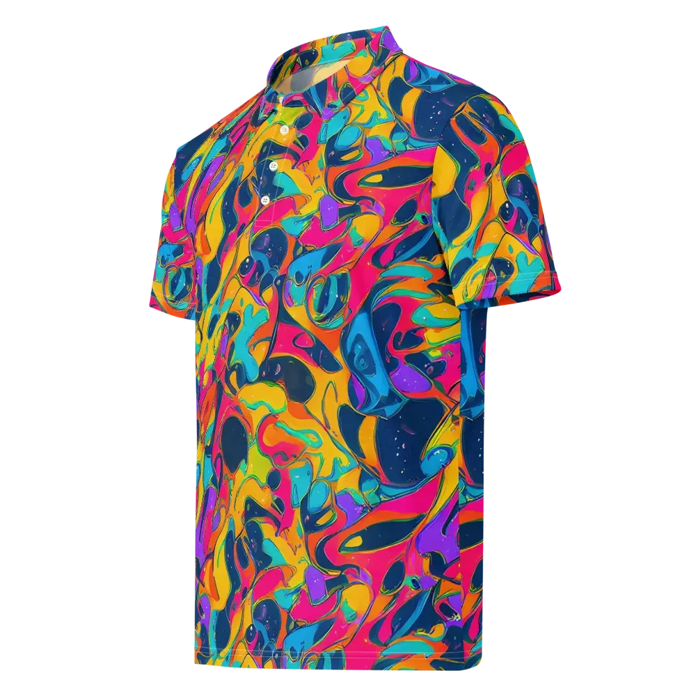 Magma Pop on Men's Slim Fit Polo Shirt — Left Front