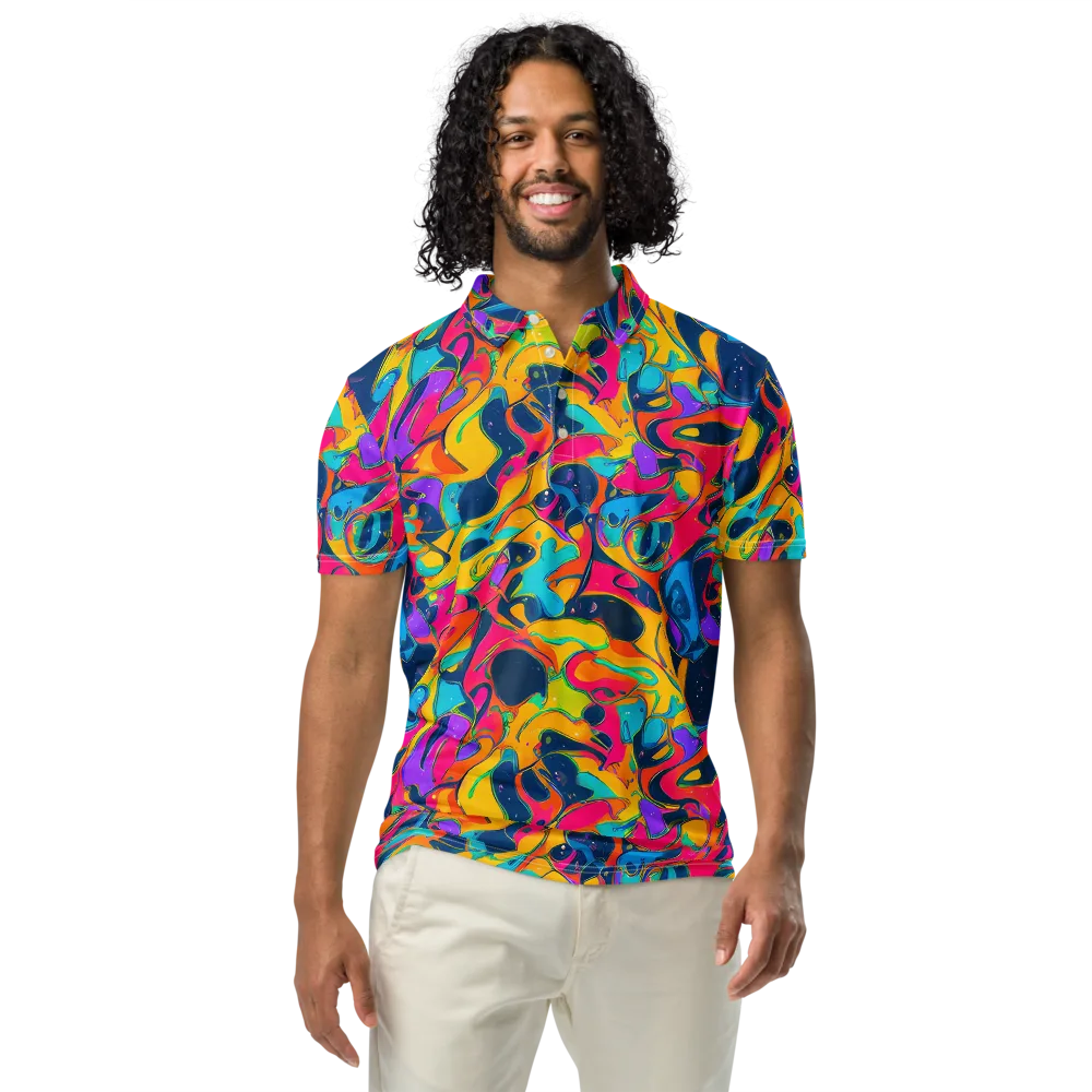 Magma Pop on Men's Slim Fit Polo Shirt — Front