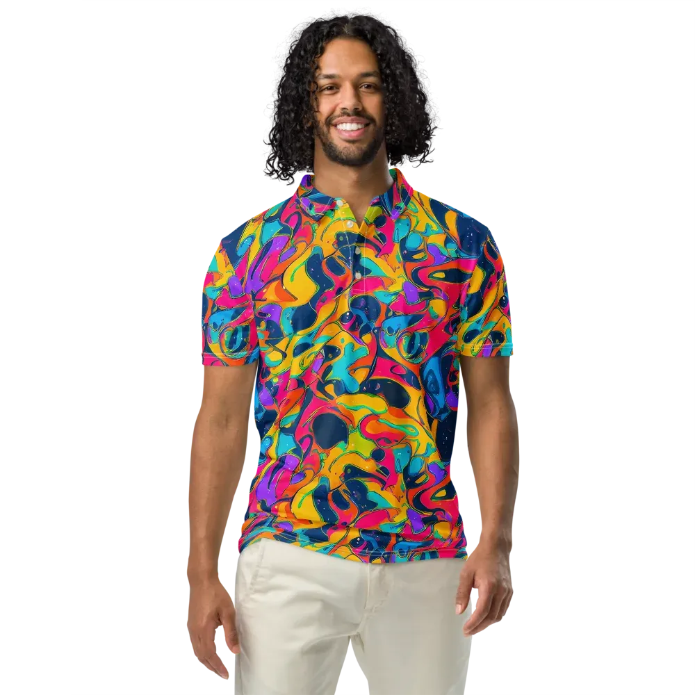 Magma Pop on Men's Slim Fit Polo Shirt — Front